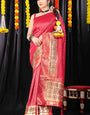 Pink Soft Banarasi Silk Woven Zari Saree