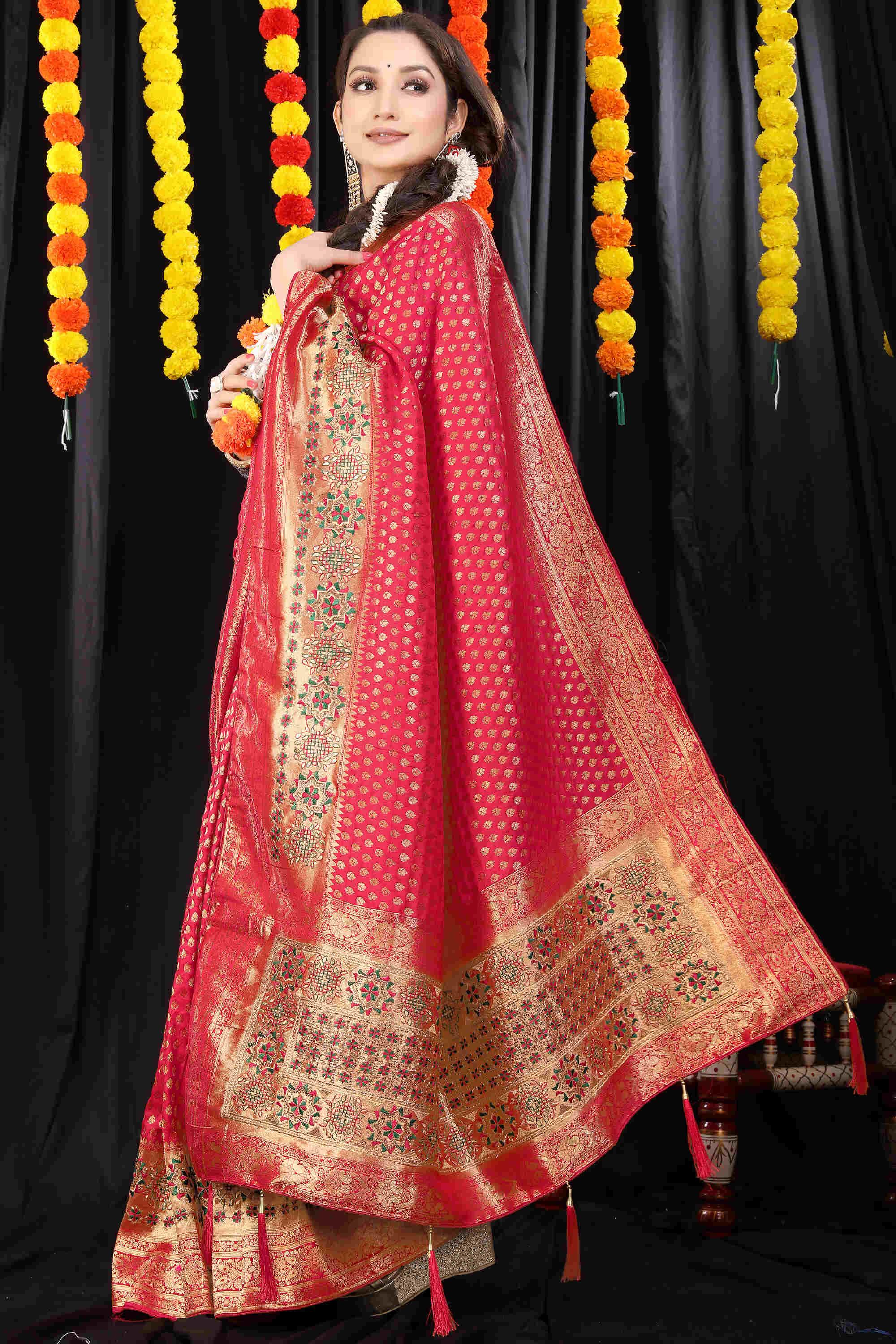 Pink Soft Banarasi Silk Woven Zari Saree