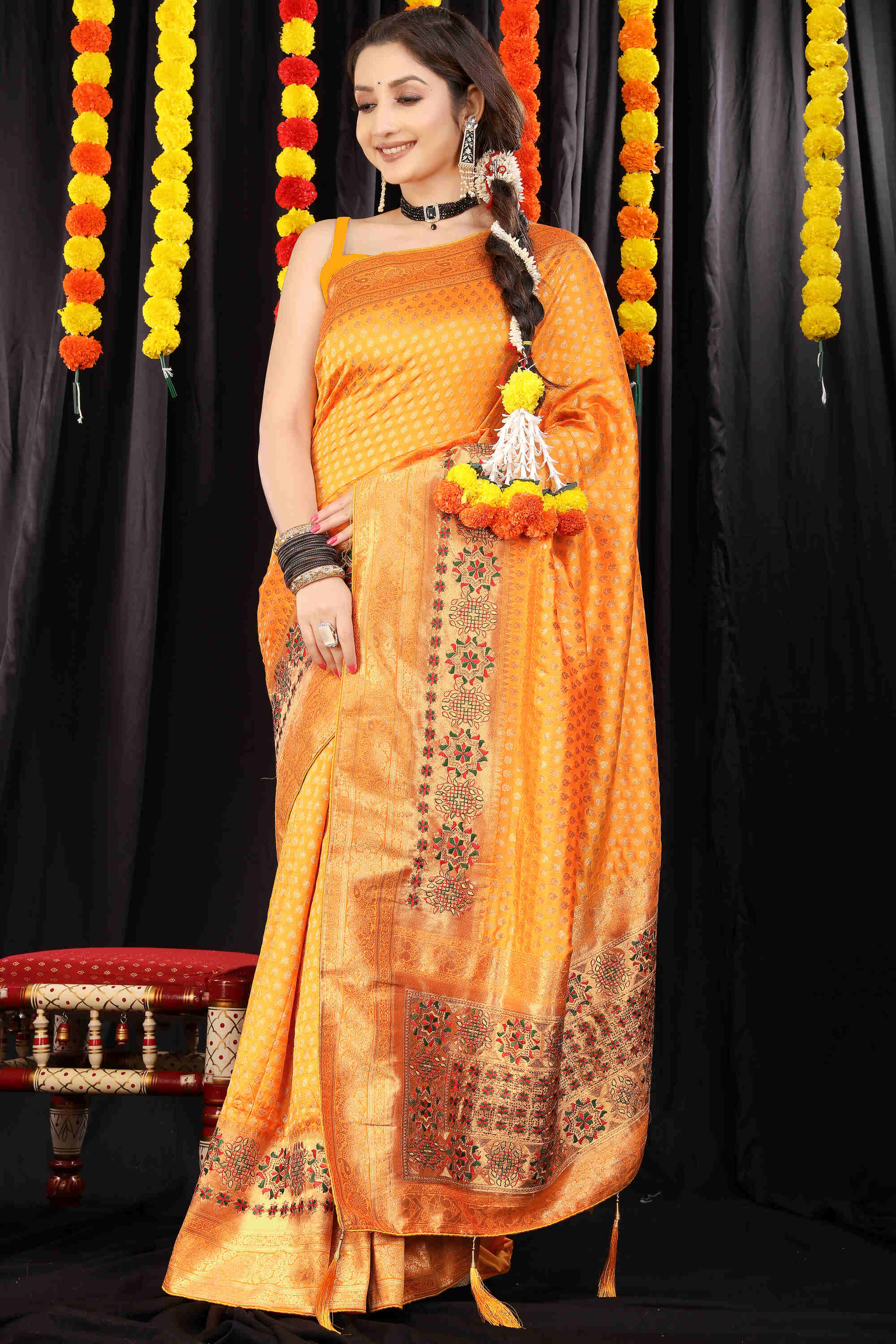 Yellow Soft Banarasi Silk Woven Zari Saree