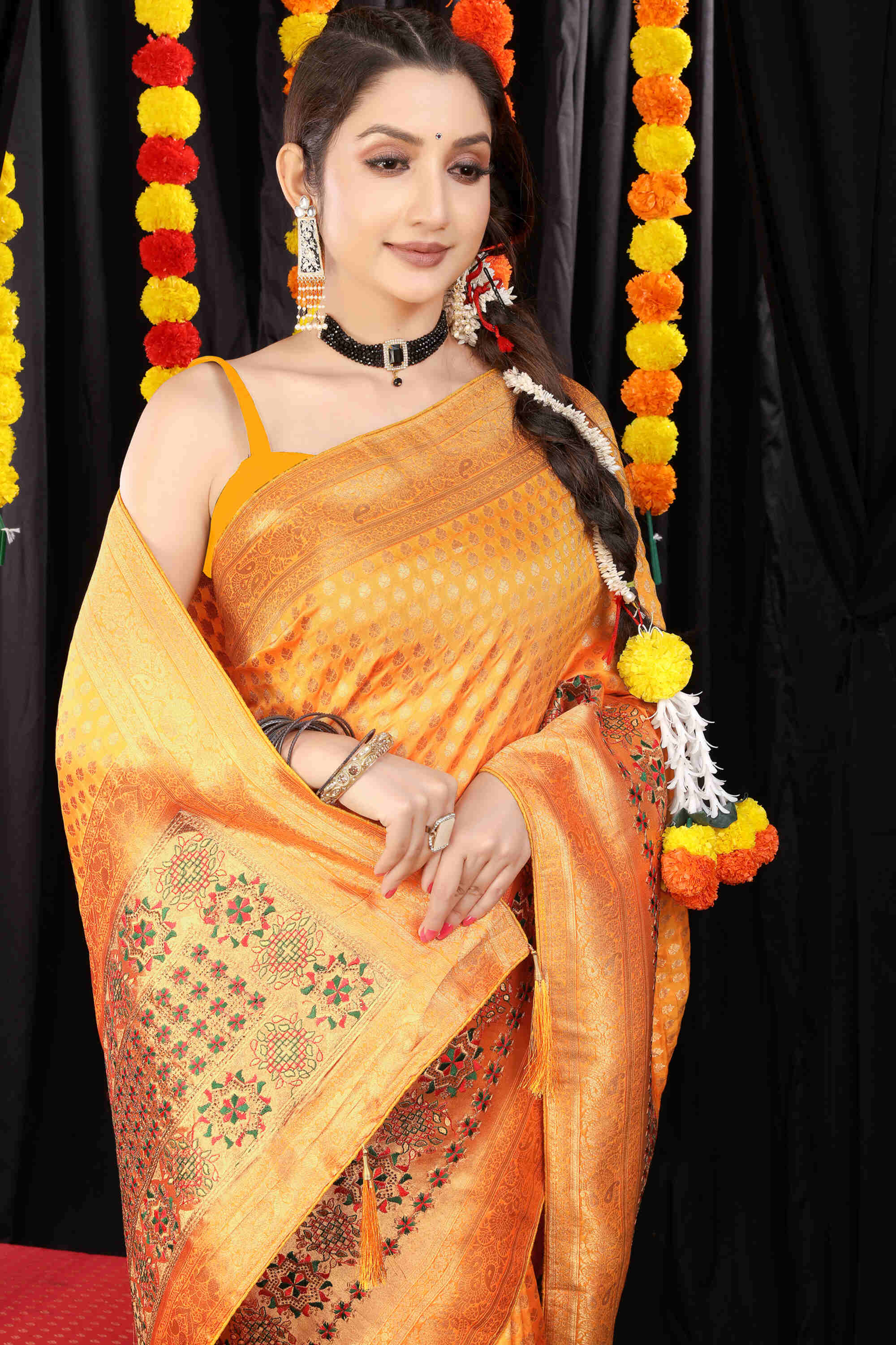 Yellow Soft Banarasi Silk Woven Zari Saree