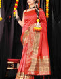 Red Soft Banarasi Silk Woven Zari Saree