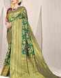 Dark Green Soft Silk Saree With Blouse Piece