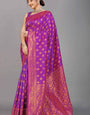 Purple Soft Banarasi Silk Woven Zari Saree