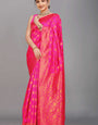 Pink Soft Banarasi Silk Woven Zari Saree