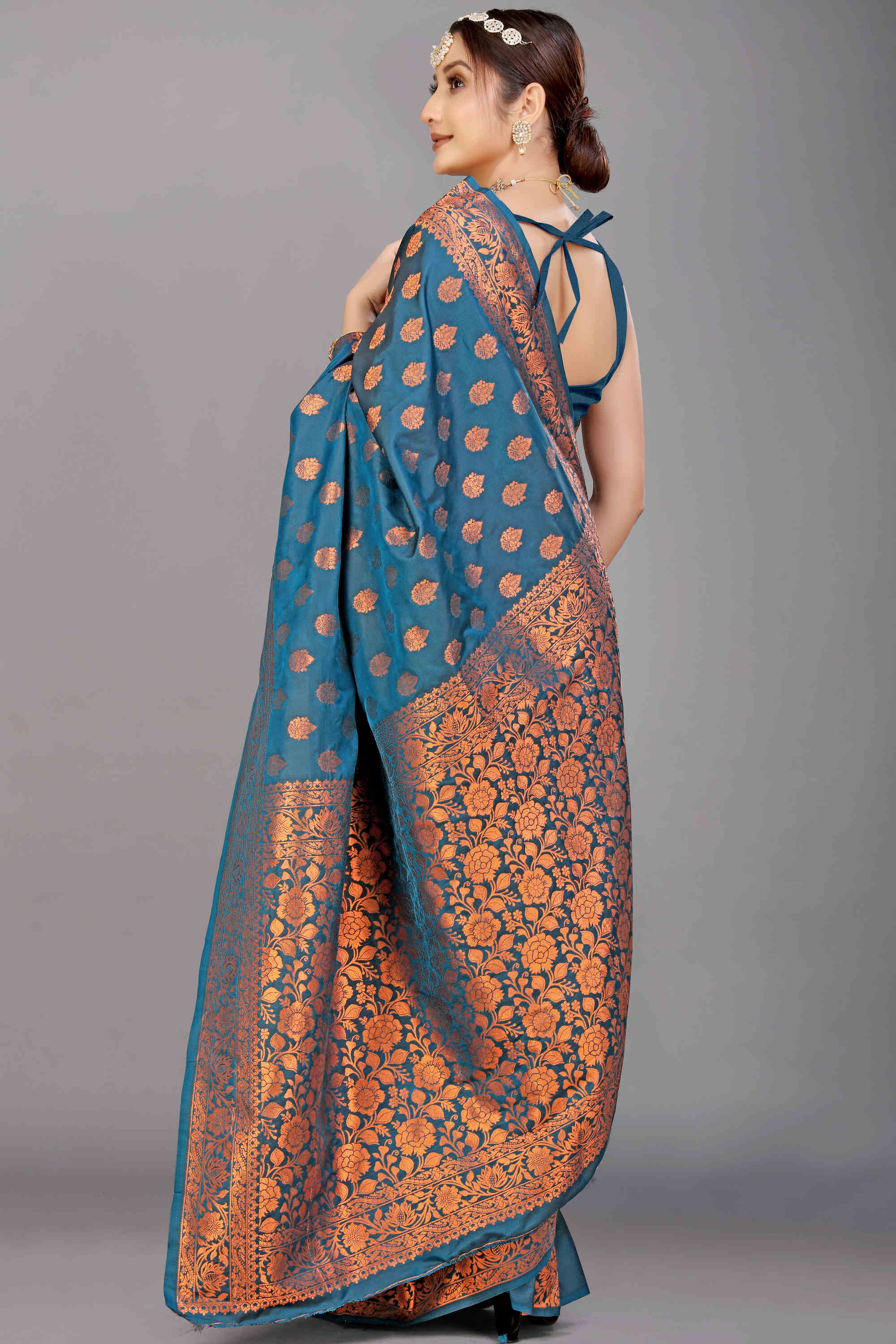 Rama Soft Banarasi Silk Woven Zari Saree