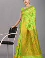 Green Soft Banarasi Silk Woven Zari Saree