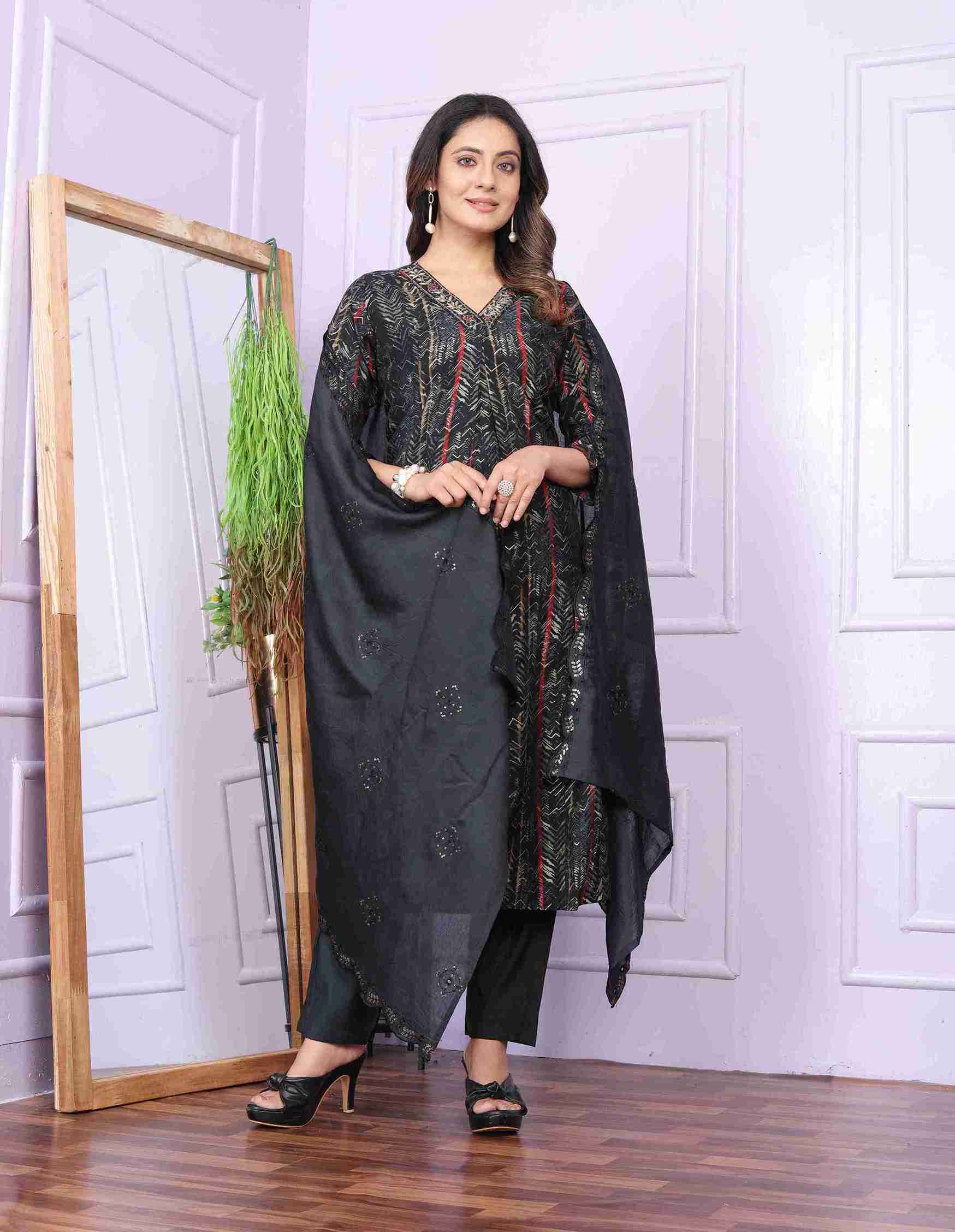 Black Kurti set with Dupatta