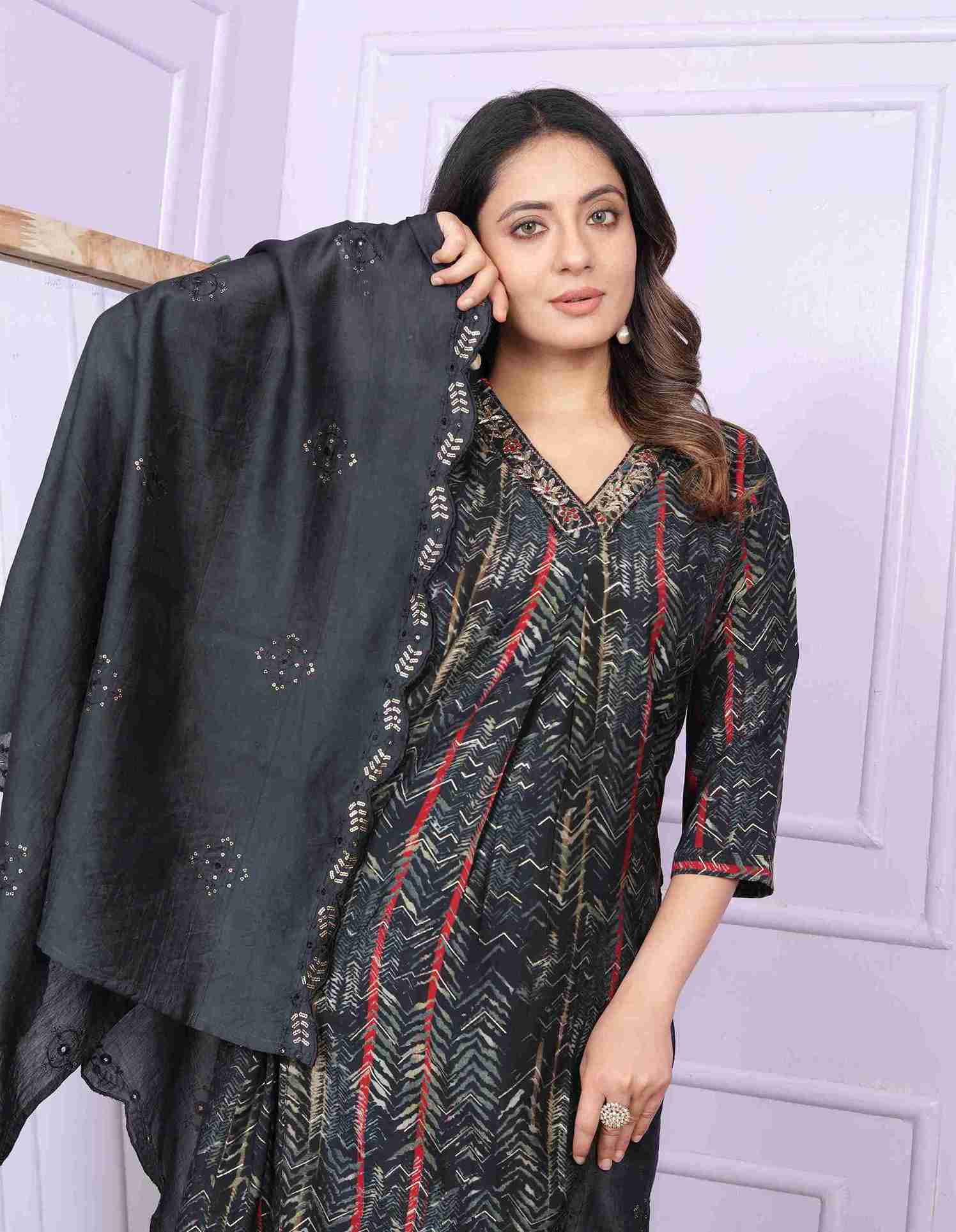 Black Kurti set with Dupatta