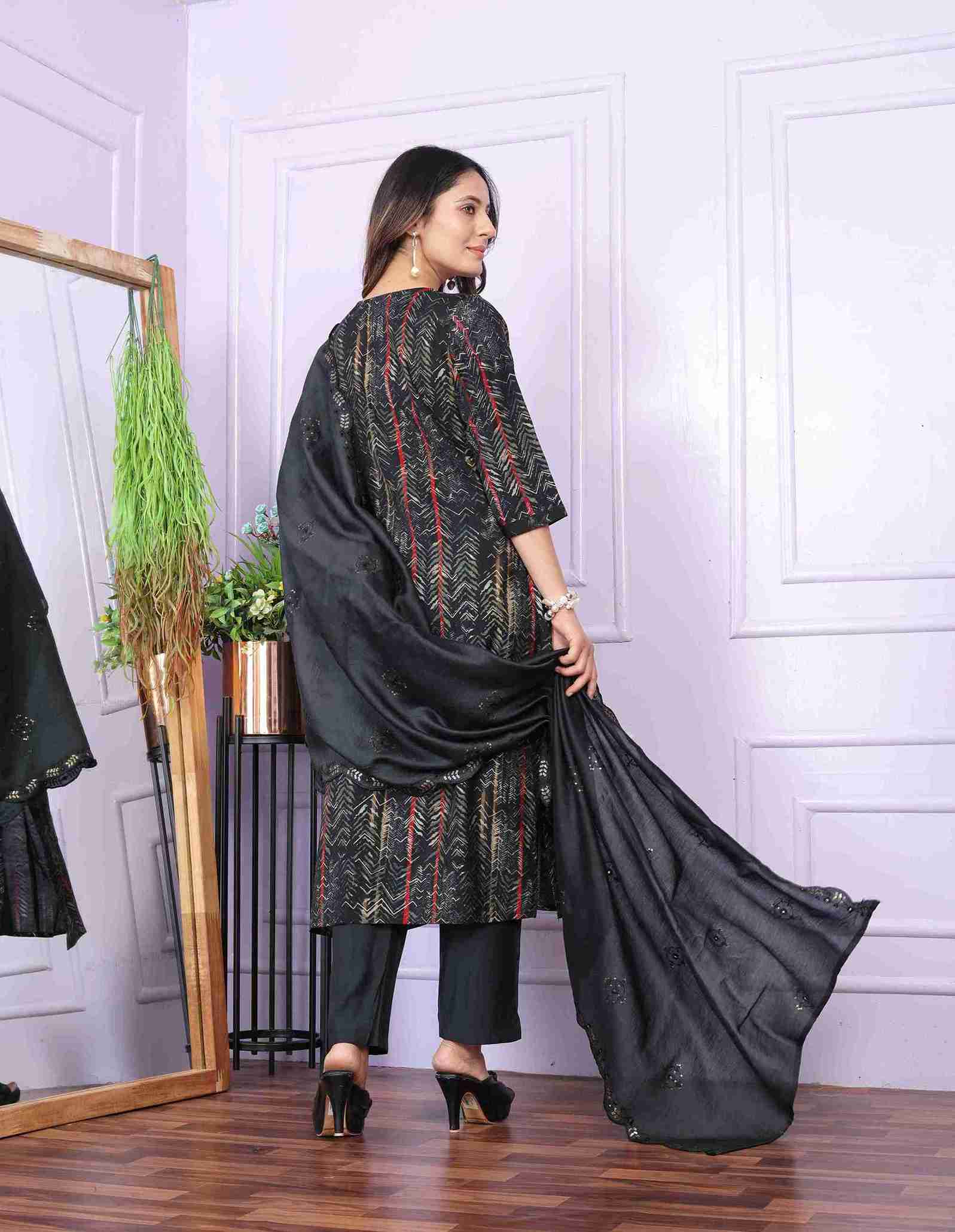 Black Kurti set with Dupatta