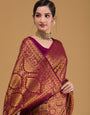 Red Soft Silk Saree With Snappy Blouse Piece