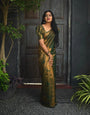 Dark Green Soft Silk Saree With Blouse Piece