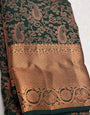 Dark Green Soft Silk Saree With Delectable Blouse Piece