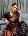 Black Soft Silk Saree With Mellifluous Blouse Piece