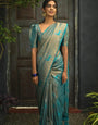 Sky Soft Silk Saree With Blouse Piece