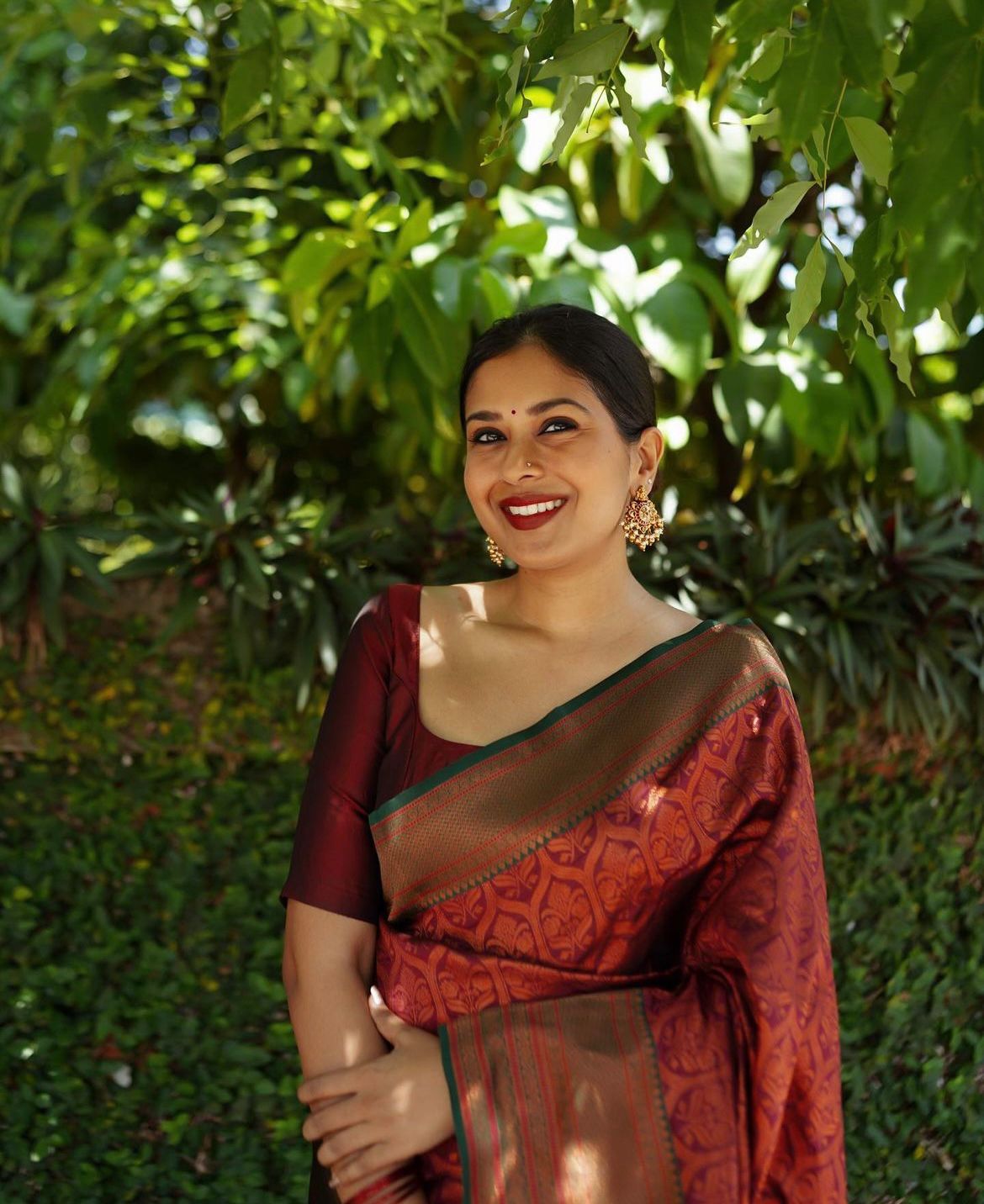 Maroon Soft Silk Saree With Devastating Blouse Piece