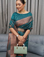 Rama Soft Silk Saree With Captivating Blouse Piece