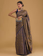 Navy Blue Soft Silk Saree With Engaging Blouse Piece