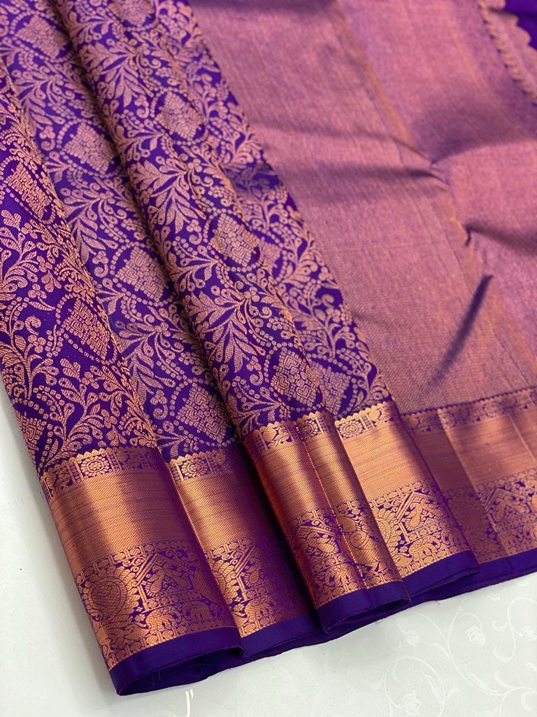 Purple Soft Silk Saree With Unequalled Blouse Piece