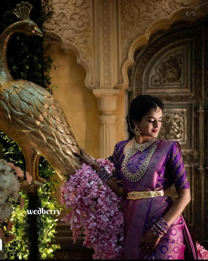 Royal Blue Soft Silk Saree With Woebegone Blouse Piece