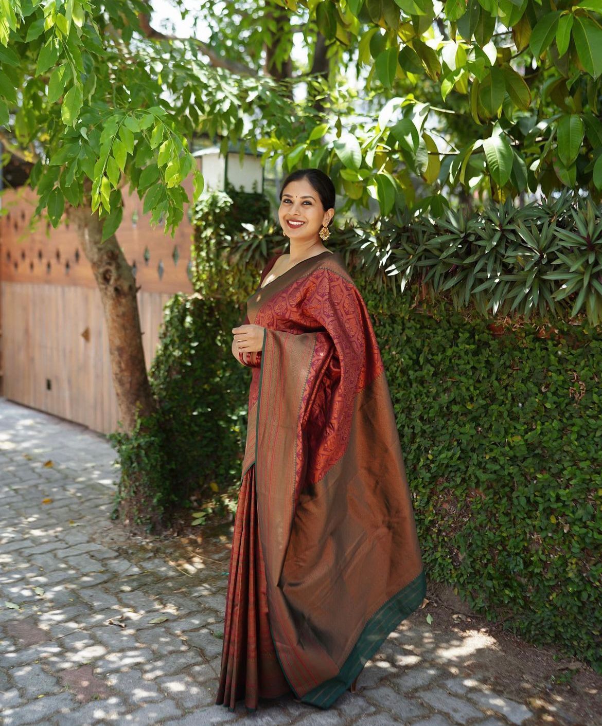 Maroon Soft Silk Saree With Devastating Blouse Piece