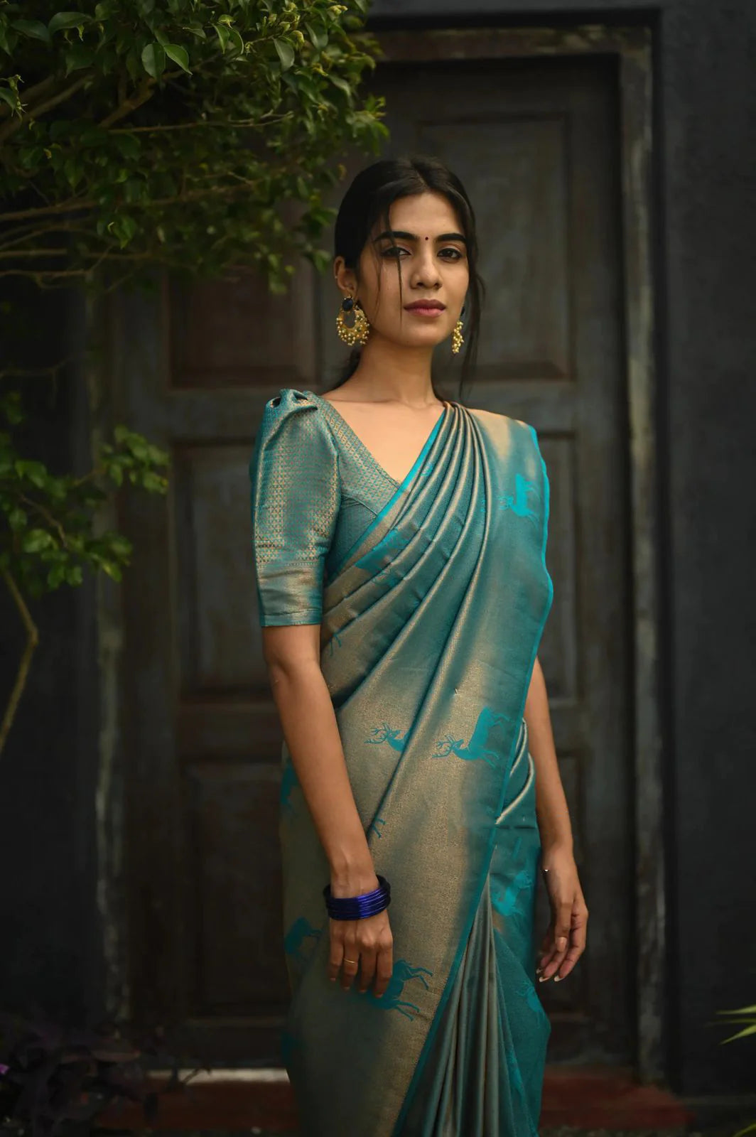 Sky Soft Silk Saree With Blouse Piece