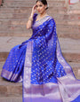 Blue Soft Silk Saree With Seraglio Blouse Piece