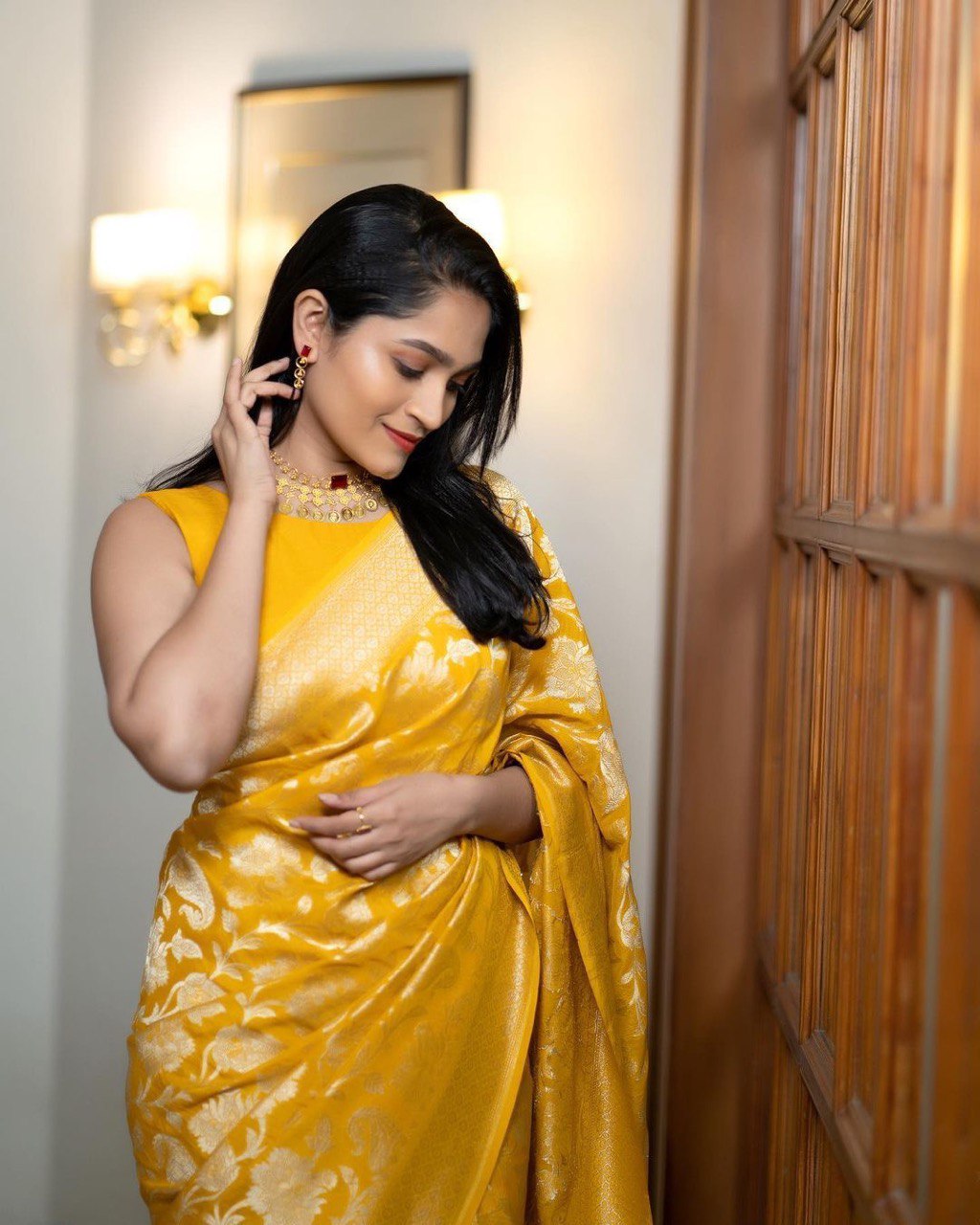 Yellow Soft Silk Saree With Epiphany Blouse Piece