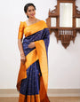 Blue Soft Silk Saree With Dissemble Blouse Piece