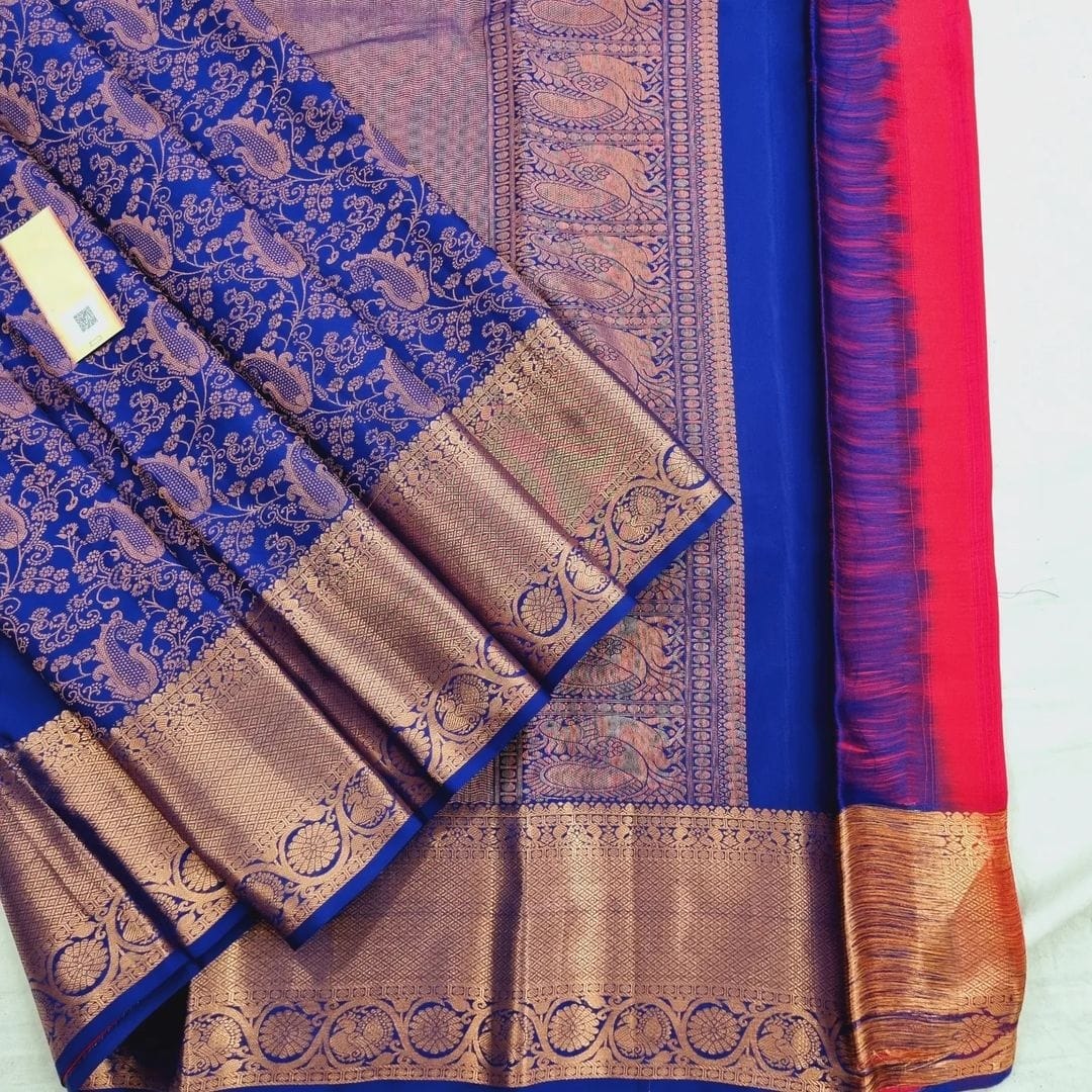 Blue Soft Silk Saree With Tremendous Blouse Piece