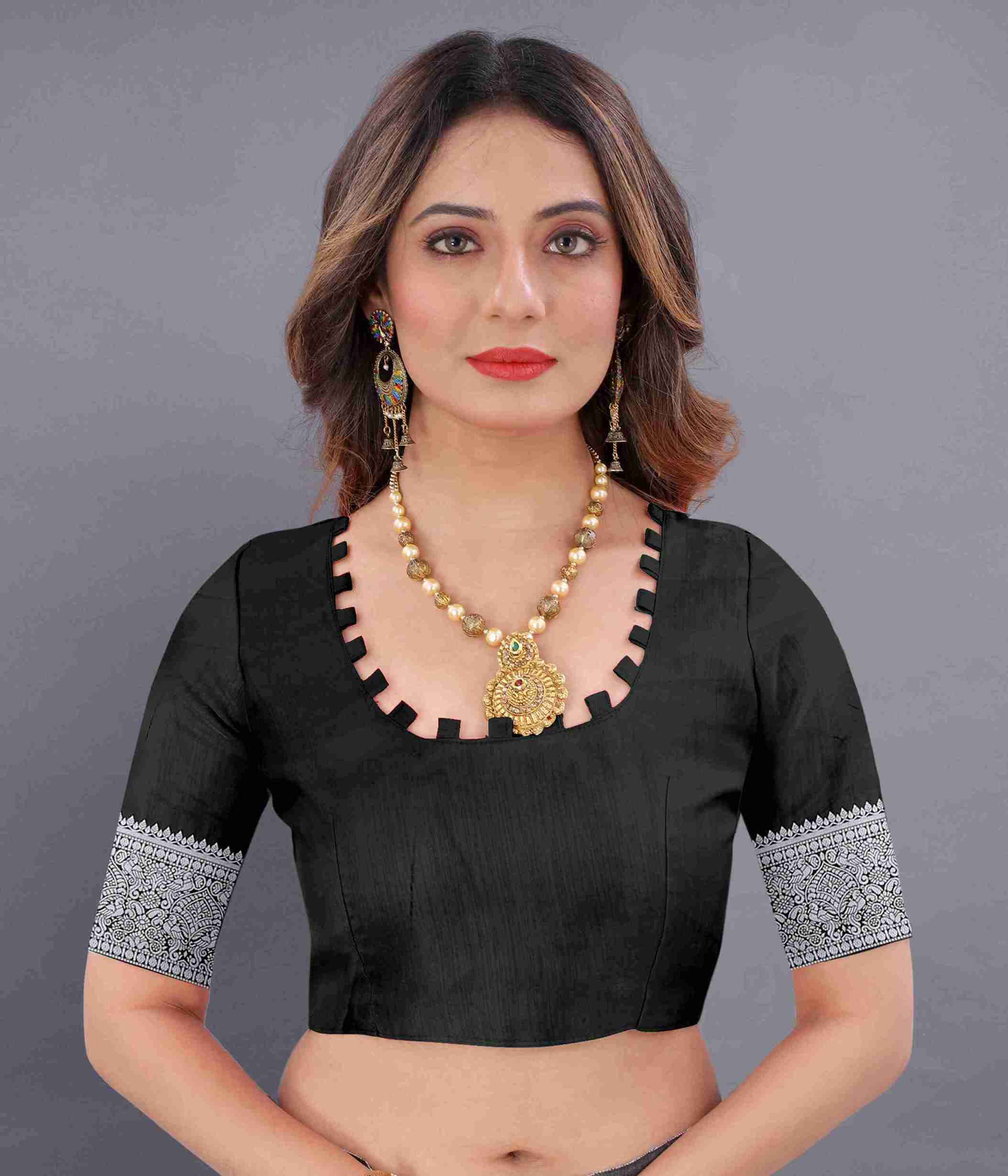 Black Soft Cototn Silk Saree Zari weawing With Blouse Piece