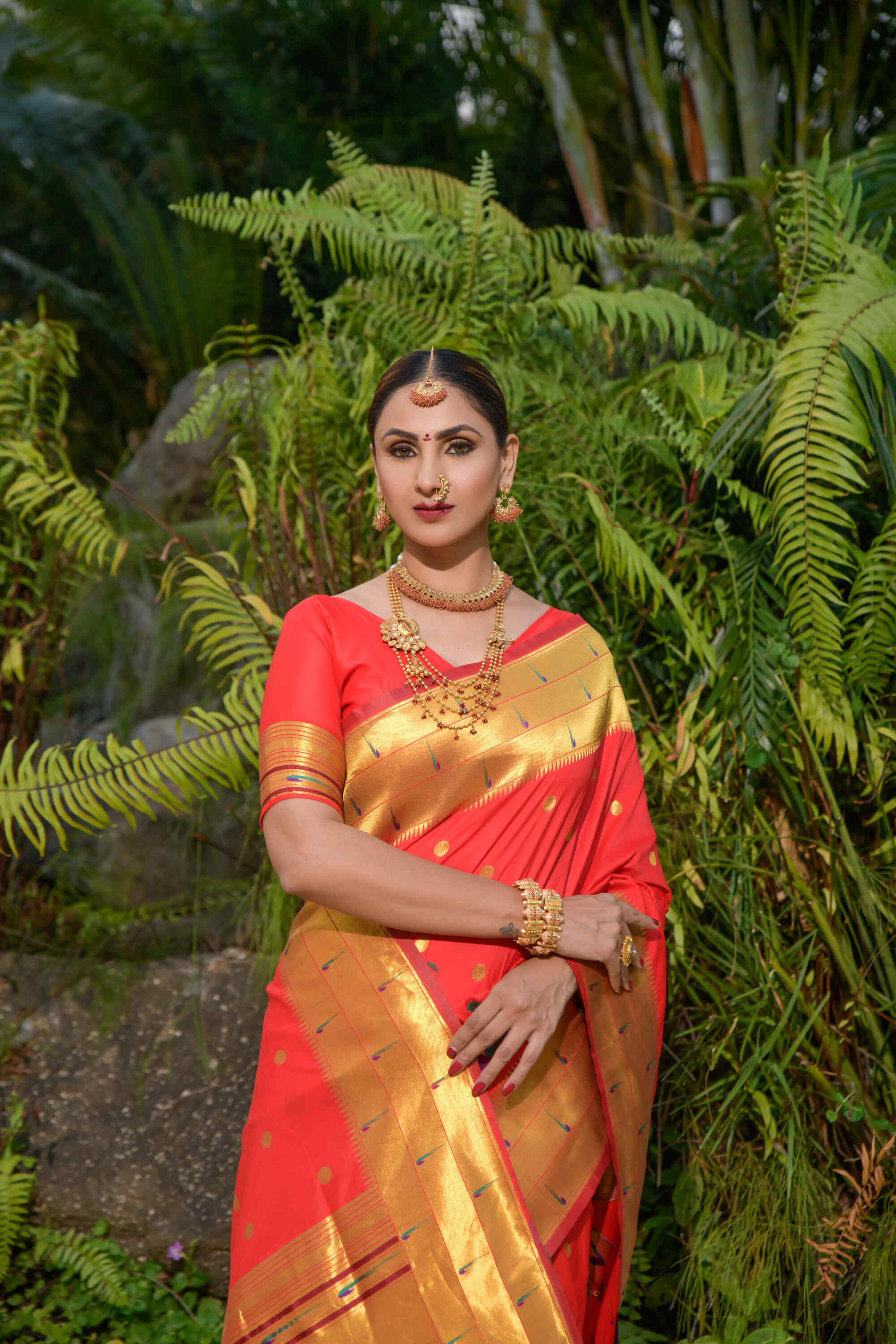 Red Soft Pethani Silk Woven Zari Saree