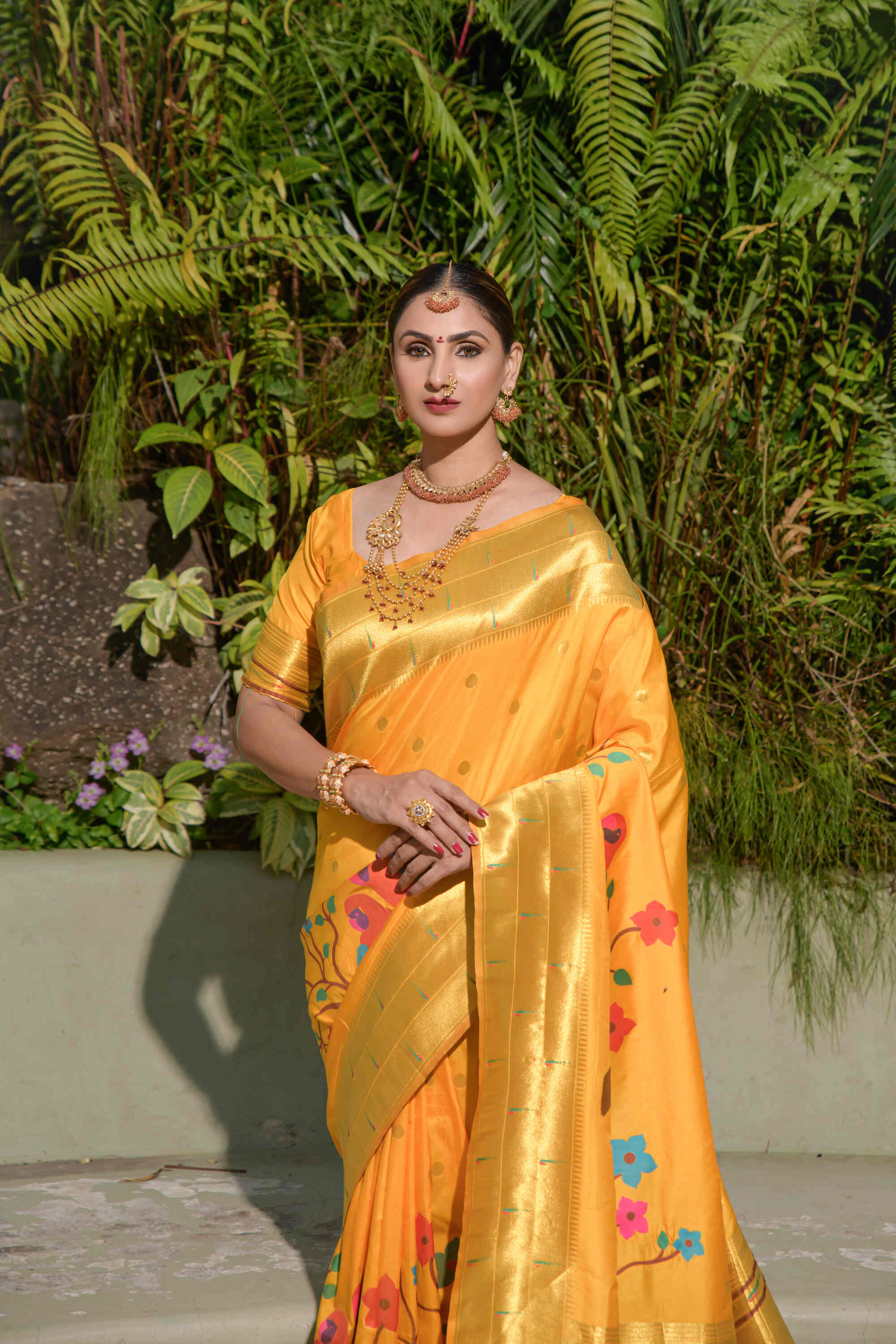 Yellow Soft Pethani Silk Woven Zari Saree