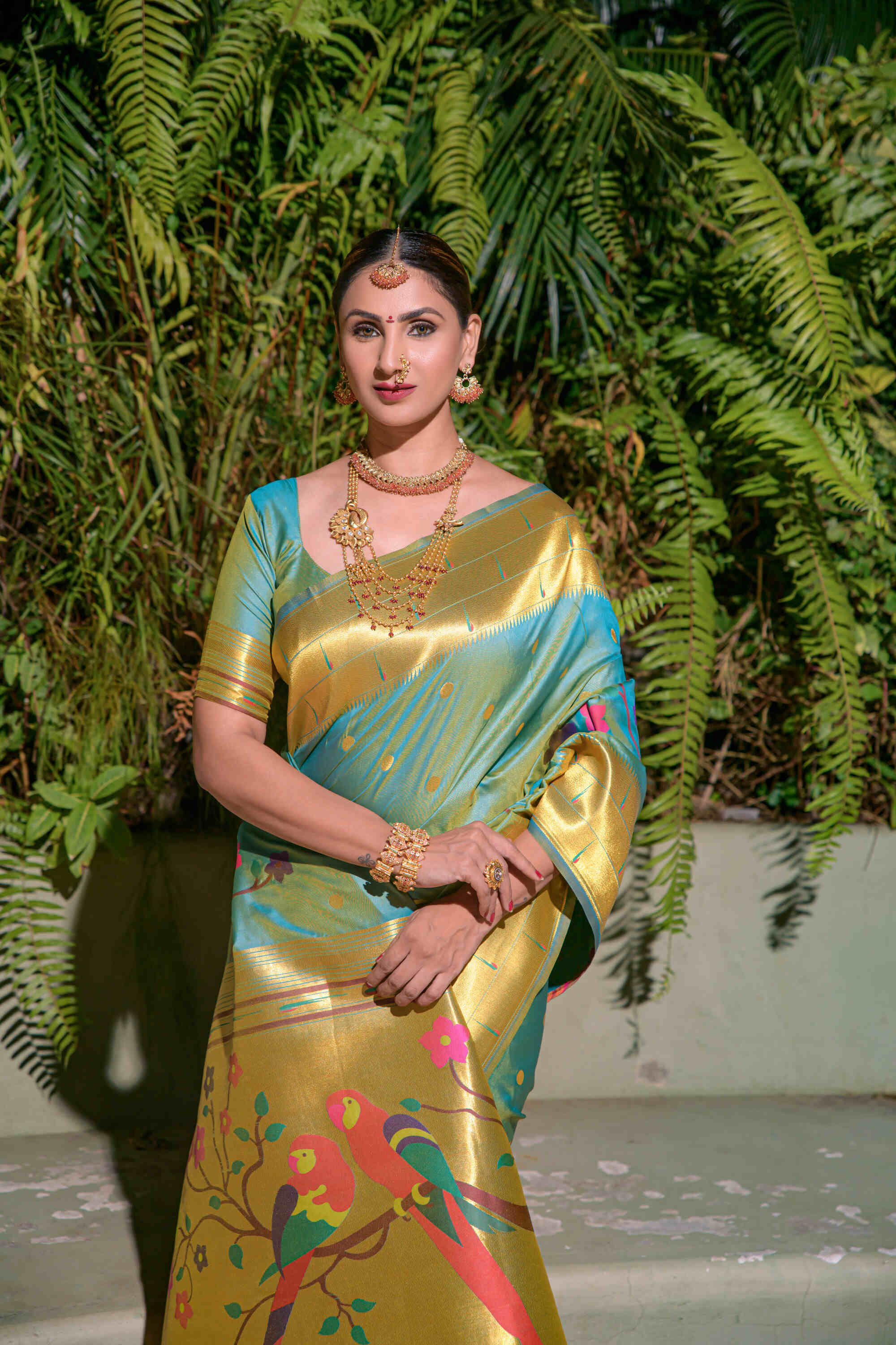 Sky Soft Pethani Silk Woven Zari Saree