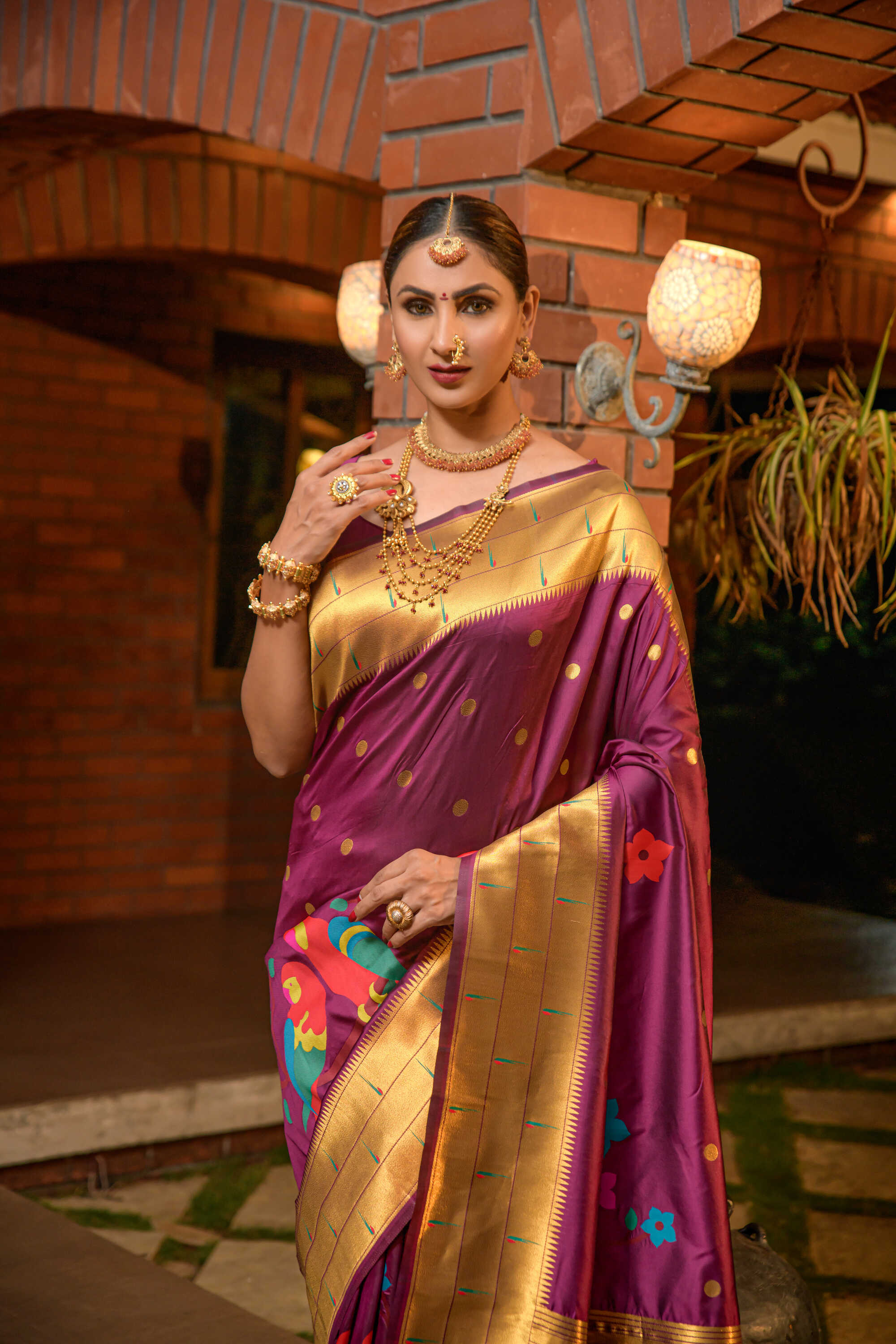 Purple Soft Pethani Silk Woven Zari Saree