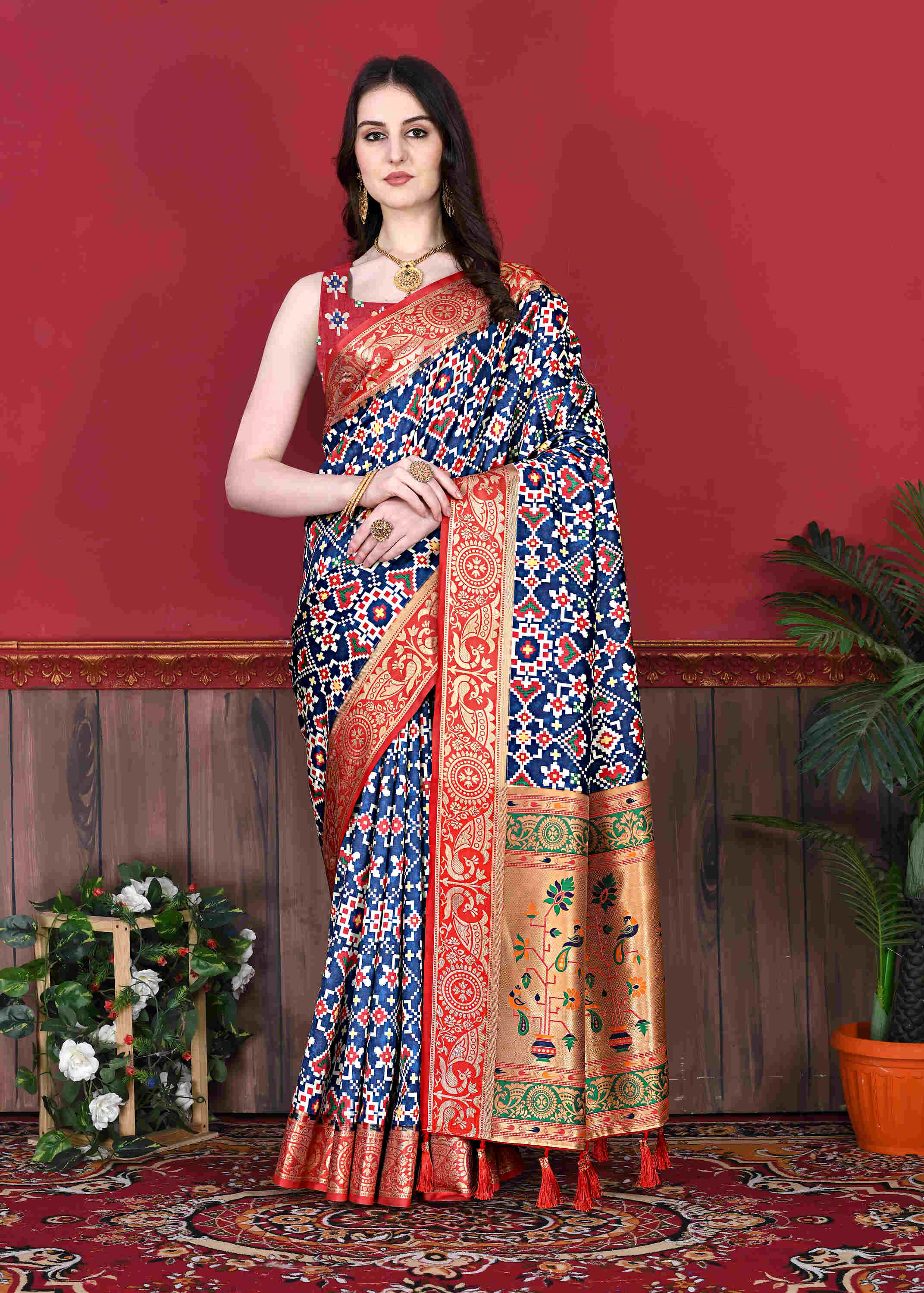 Blue Soft Pethani Silk Woven Zari Saree