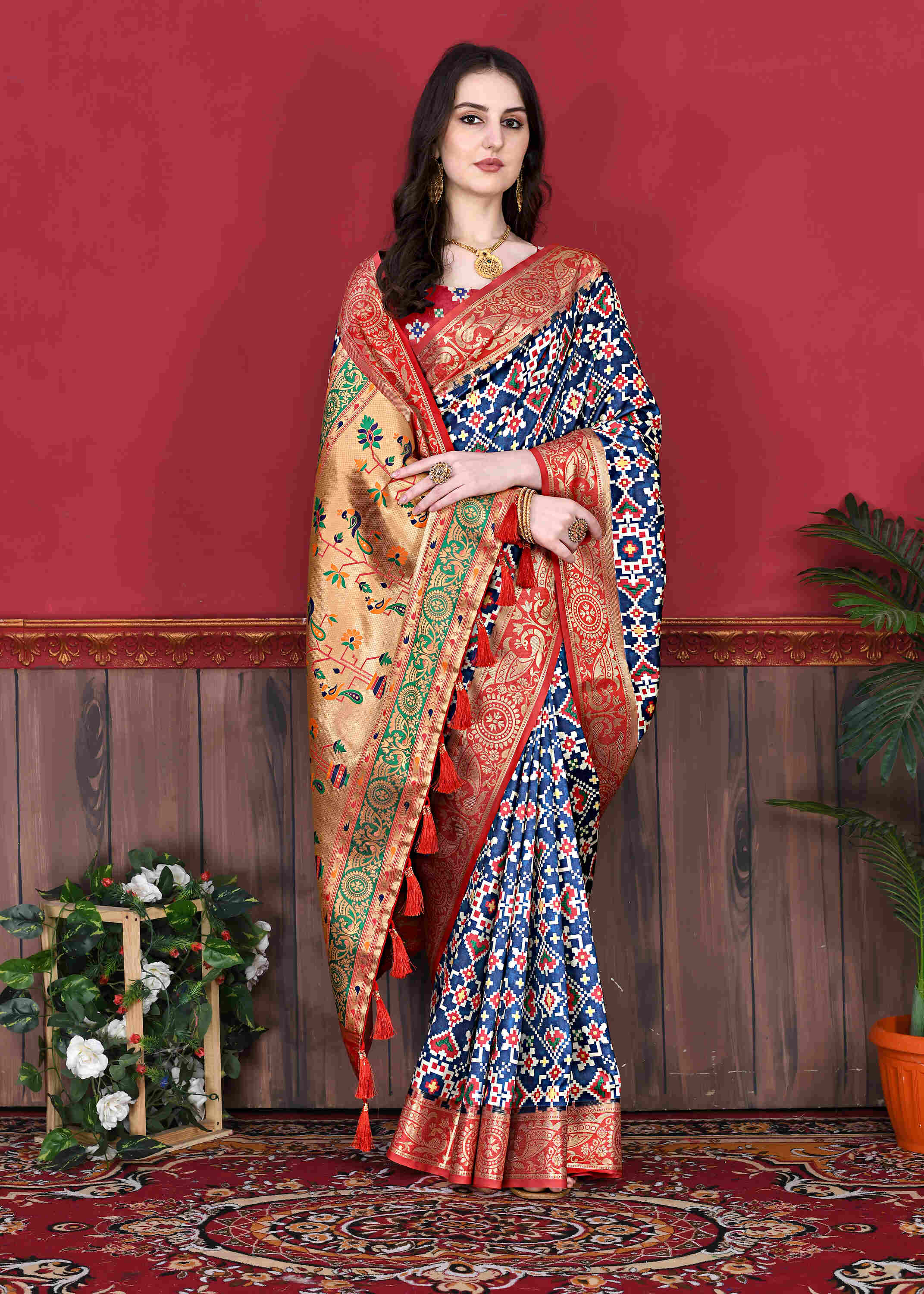 Blue Soft Pethani Silk Woven Zari Saree