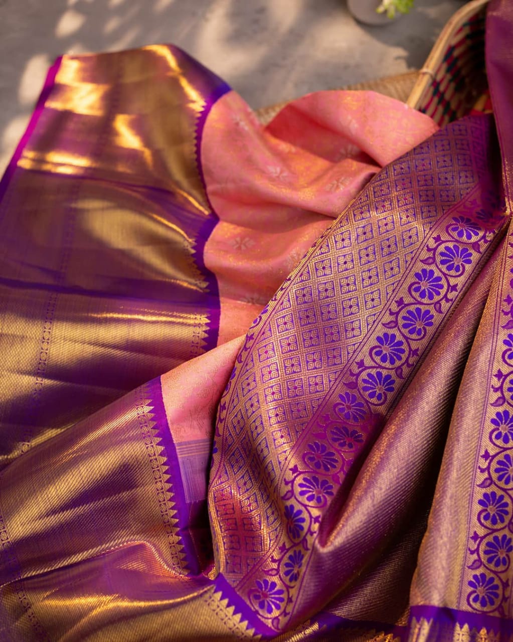 Pink Soft Banarasi Silk Saree With Pretty Blouse Piece