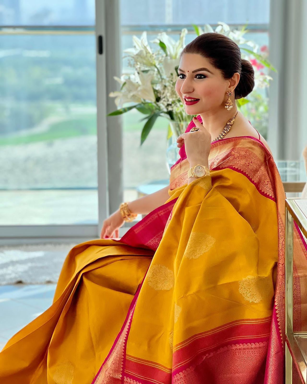 Yellow  Soft Banarasi Silk Saree With Blouse Piece