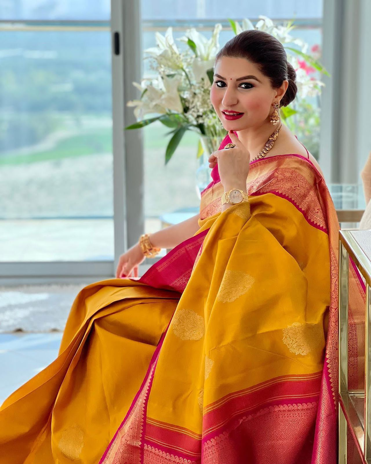 Yellow  Soft Banarasi Silk Saree With Blouse Piece