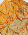 Orange Soft Banarasi Silk Saree With  Blouse Piece