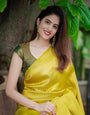 Yellow Soft Silk Saree with Panoply Blouse Piece