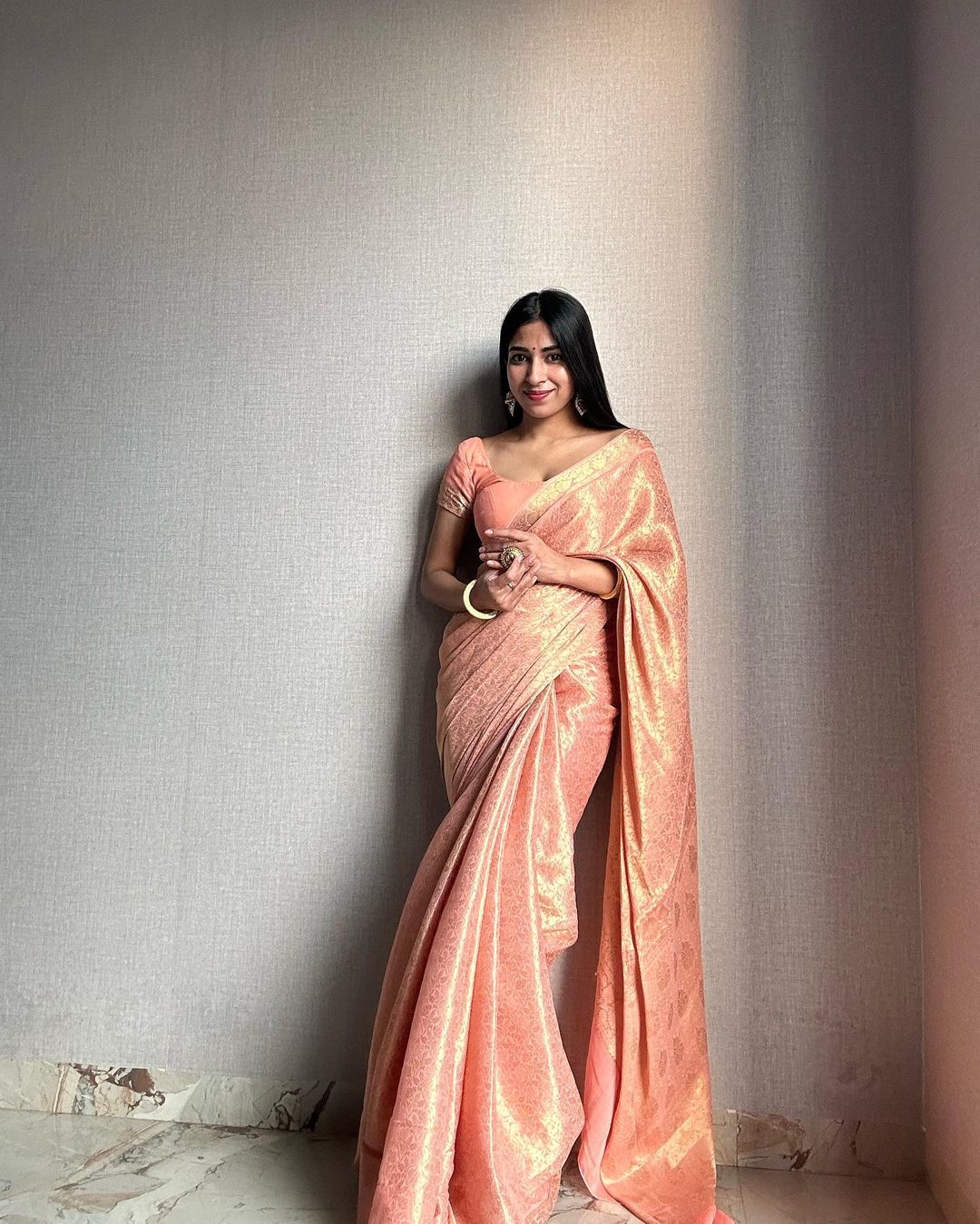 Baby Pink Soft Silk Saree With Stunner Blouse Piece