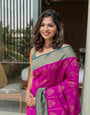 Purple Soft Banarasi Silk Saree With Girlish Blouse Piece