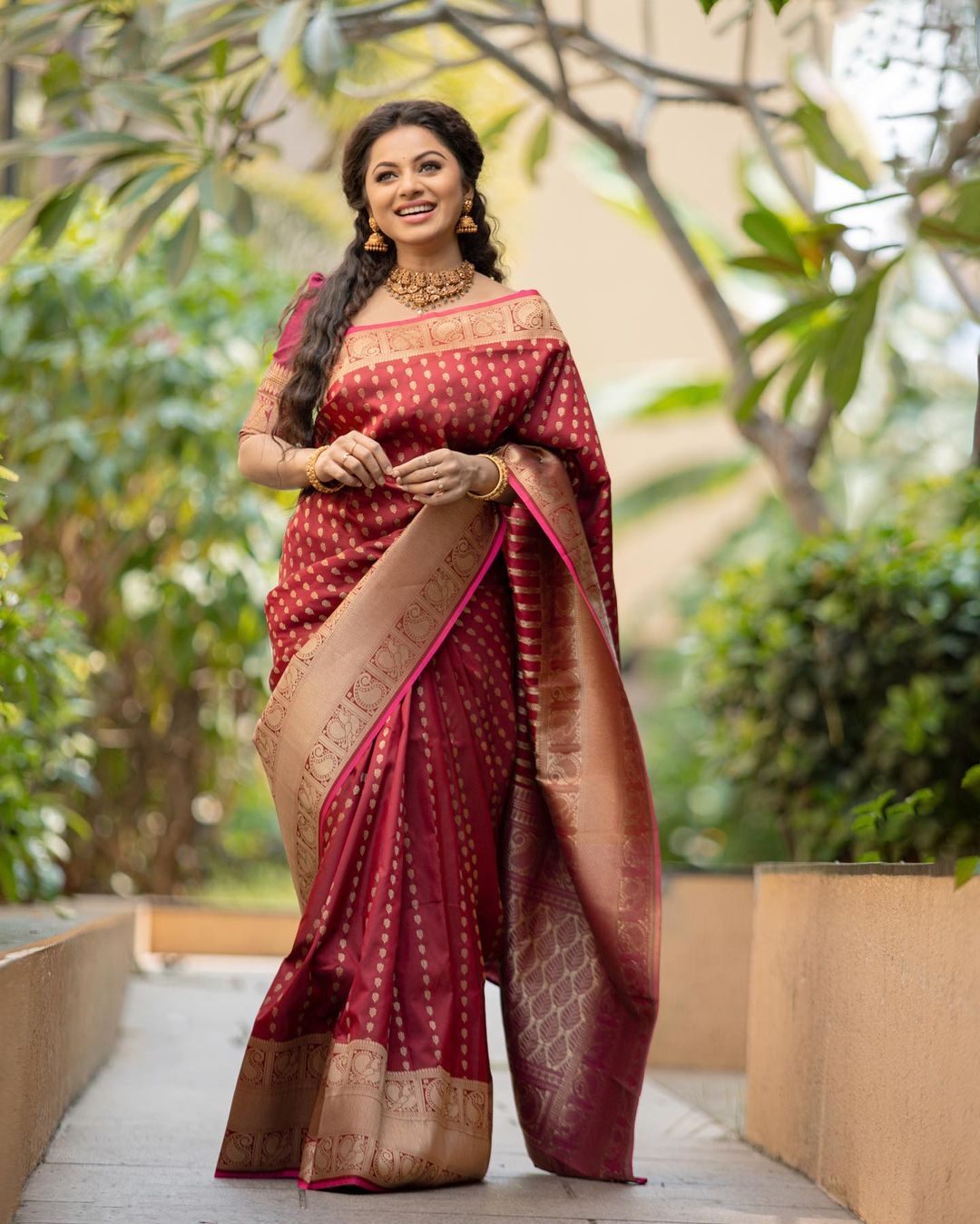 Maroon Soft Silk Saree With Ravishing Blouse Piece