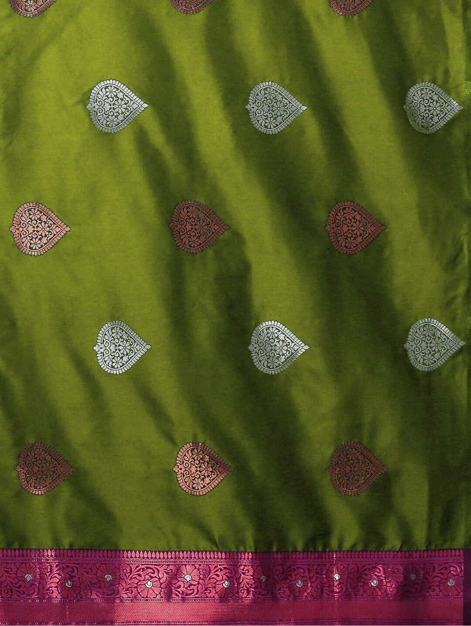 Mahndi Soft Silk Saree With Gossamer Blouse Piece