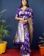 Royal Blue  Kanjivaram Silk Woven Zari Saree with Blouse Piece