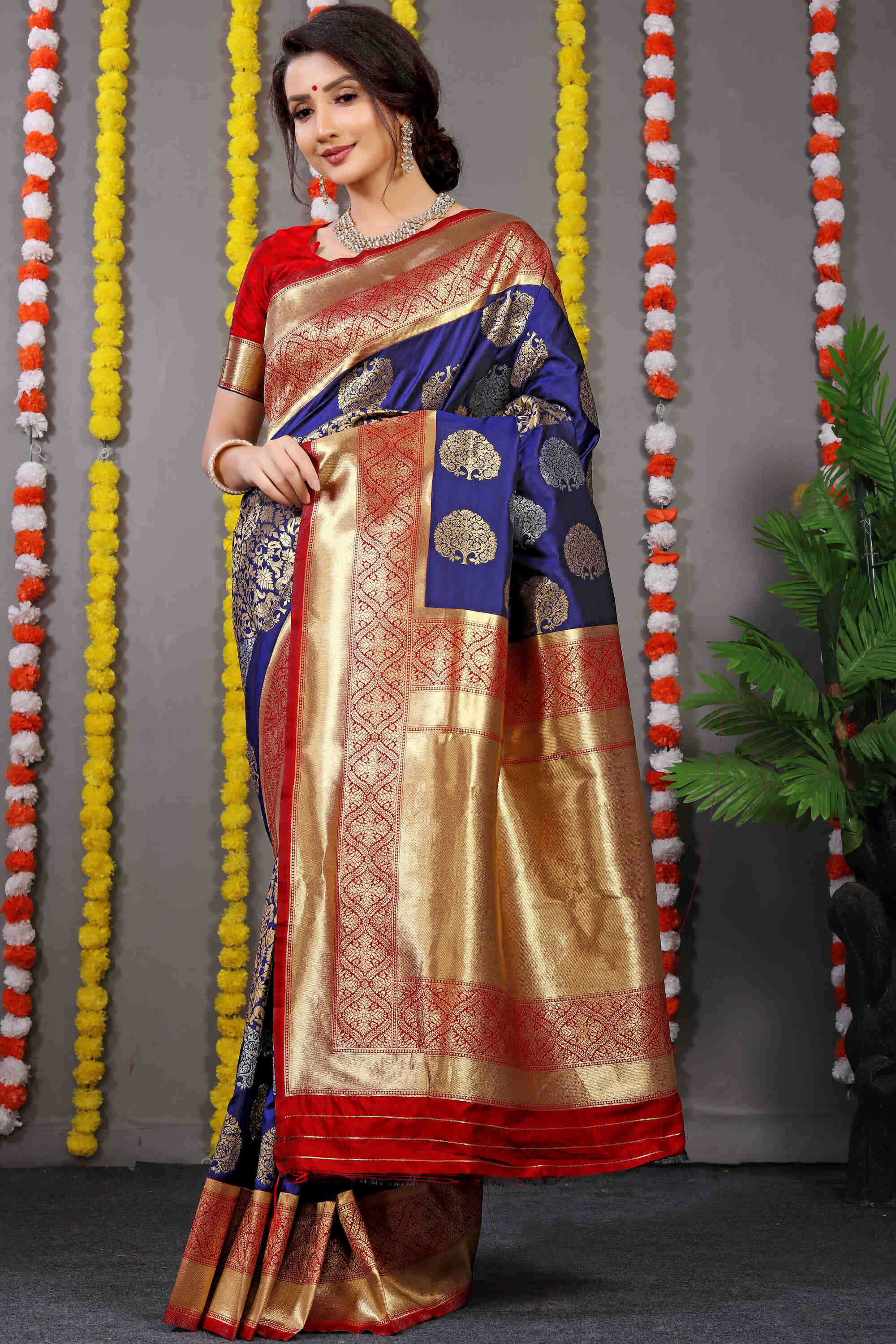 Blue Soft Banarasi Silk Woven Zari Saree