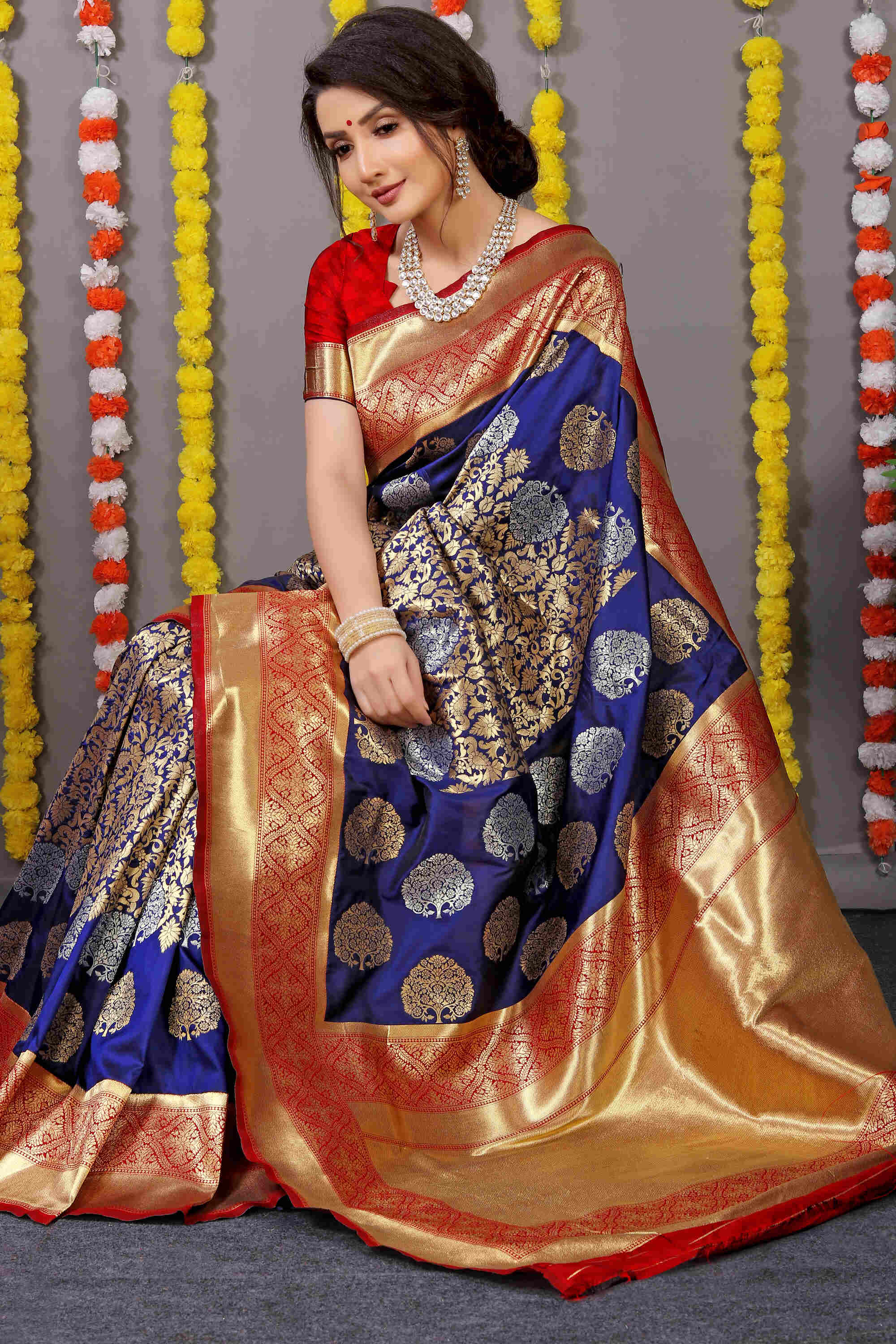 Blue Soft Banarasi Silk Woven Zari Saree