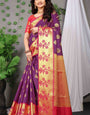 Purple Soft Silk Saree With Blouse Piece