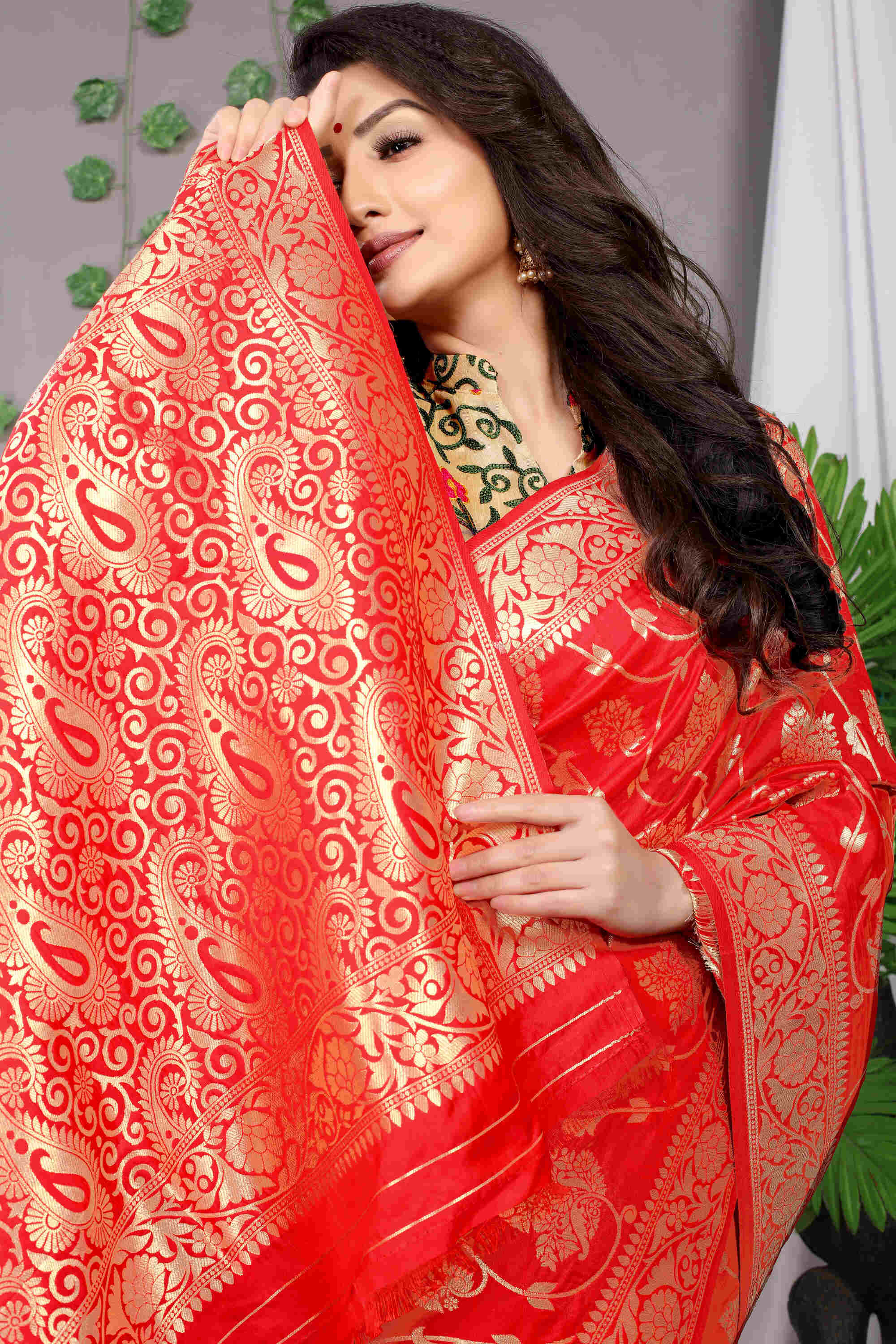 Red Soft Banarasi Silk Woven Zari Saree